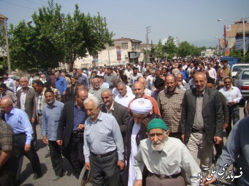 راهپیمایی حمایت از مردم مظلوم یمن درعلی آباد کتول برگزار شد