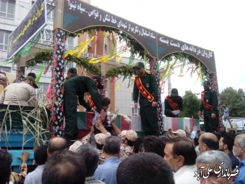  مردم شهرستان علی آباد کتول به استقبال شهدای غواص آمدند 