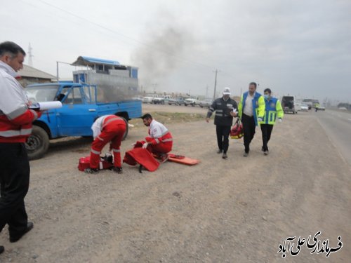 برگزاری مانورامداد ونجات،حواث ترافیکی وجاده ای باحضورفرماندارعلی آباد کتول