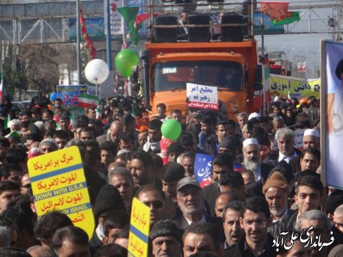  حضور مردم شهیدپرور شهرفاضل آباد در راهپیمایی ۲۲ بهمن