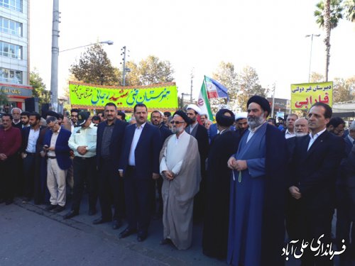 حضور فرماندار شهرستان علی آباد کتول در راهپیمایی 13 آبان