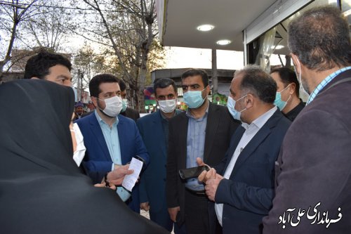 بازدید معاون اقتصادی استاندار،فرماندارو مدیران استانی و شهرستانی از بازار علی آبادکنول