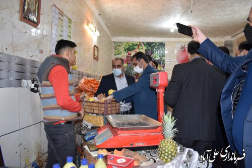 بازدید معاون اقتصادی استاندار،فرماندارو مدیران استانی و شهرستانی از بازار علی آبادکنول