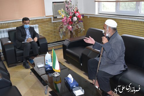 ملاقات مردمی فرماندار علی آبادکتول با شهروندان صبح امروز برگزار شد