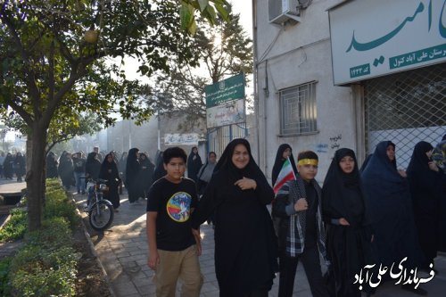 برگزاری پیاده روی دلدادگان اربعین در علی آبادکتول