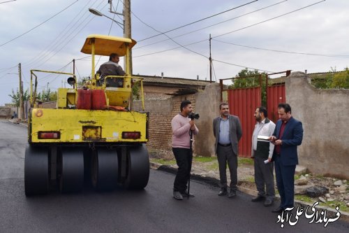 بازدید فرمانداراز روند اجرای پروژه زیرسازی ،آسفالت  و روکش آسفالت معابر روستای قوشکرپی