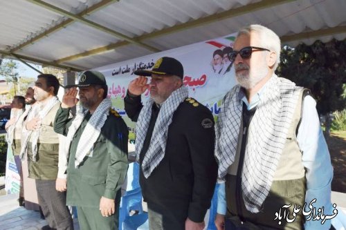 برگزاری صبحگاه مشترک به مناسبت گرامیداشت و آغاز هفته بسیج در علی آباد کتول