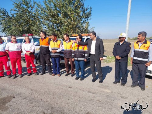 برگزاری مانور مشترک دستگاه های امدادی و خدمات رسان در شهرستان علی آباد کتول