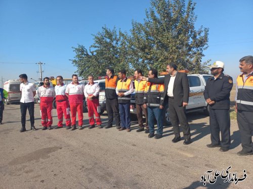 برگزاری مانور مشترک دستگاه های امدادی و خدمات رسان در شهرستان علی آباد کتول