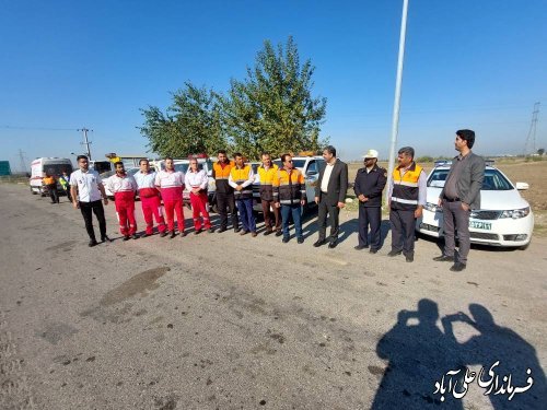 برگزاری مانور مشترک دستگاه های امدادی و خدمات رسان در شهرستان علی آباد کتول