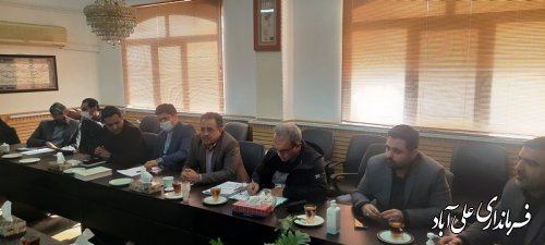 جلسه بررسی روند اجرایی پل روگذر کمربندی علی آبادکتول برگزار شد 