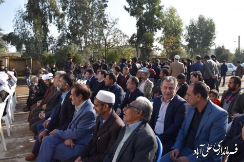آیین کلنگ زنی آغاز ساخت دبیرستان ابرار روستای کوچک استاجیق از توابع بخش مرکزی علی آباد کتول