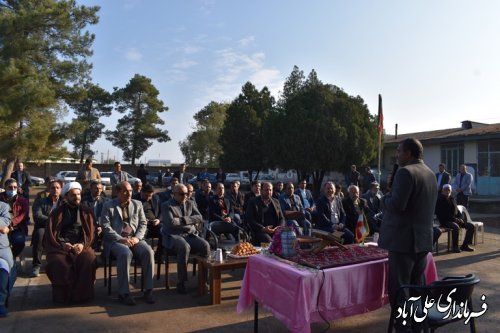 مراسم آغاز عملیات اجرایی دبستان شهید محمد بزی روستای آزادتپه برگزار شد  
