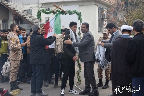 آئین اعزام اولین کاروان دانش آموزان علی آبادکتول به مناطق عملیاتی دوران هشت سال دفاع مقدس(راهیان نور جنوب) 