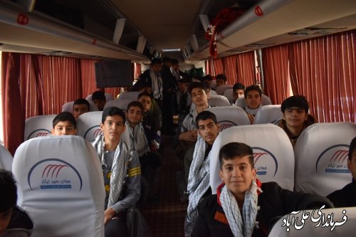 آئین اعزام اولین کاروان دانش آموزان علی آبادکتول به مناطق عملیاتی دوران هشت سال دفاع مقدس(راهیان نور جنوب) 