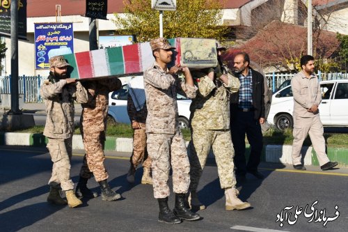 استقبال وتشییع پیکر مطهر شهید خوشنام در علی آبادکتول 