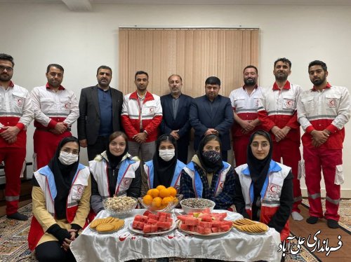 دیدار یلدانه فرماندار علی آباد کتول با اعضای جوانان داوطلب و نجاتگران پایگاه امدادونجات زرین گل 