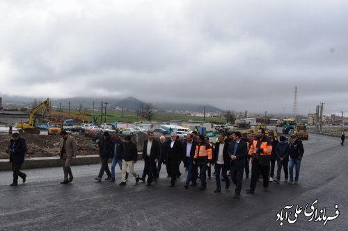 استاندار از پل روگذر تقاطع غیر هم سطح ضلع غربی علی آبادکتول بازدید کرد