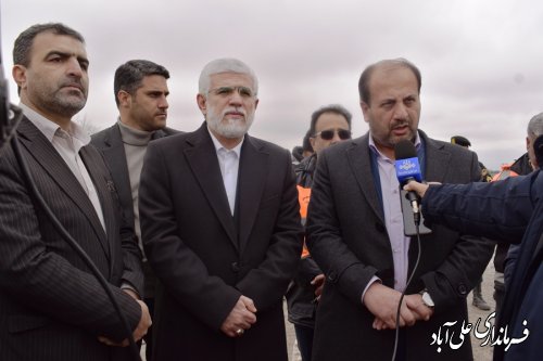 استاندار از پل روگذر تقاطع غیر هم سطح ضلع غربی علی آبادکتول بازدید کرد