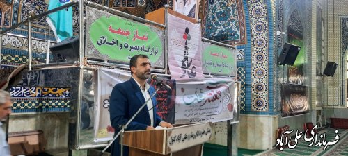 سخنرانی فرماندار علی آباد کتول در نماز جمعه ، برگزاری میز خدمت و نمایشگاه روایت پیشرفت در دومین روز از هفته دولت