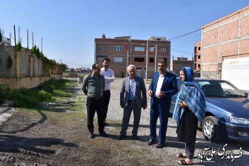 بازدید فرماندار علی آبادکتول، معاون شهردار از سطح شهر به منظور بررسی مشکلات شهری