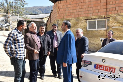 بازدید فرماندار علی آبادکتول به همراه مسئول قرارگاه پیشرفت و آبادانی سپاه نینوای گلستان از روستای خاک پیرزن