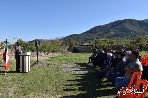 آئین کلنگ زنی مدرسه سه کلاسه تمام خیری روستای عباس آباد بخش کمالان با حضور فرماندارعلی آبادکتول