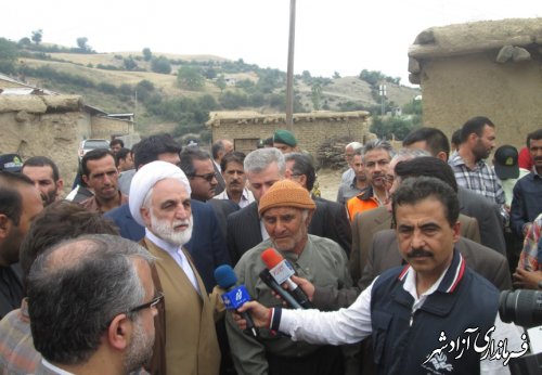 بازدید دادستان کل کشور از روستای نرگس چال  و مناطق سیل زده شهرستان آزادشهر