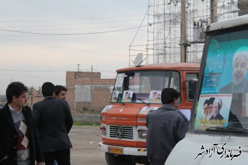 اعزام کاروانهای مردمی شهرستان آزادشهر به ورزشگاه آزادی برای استقبال از رئیس جمهور