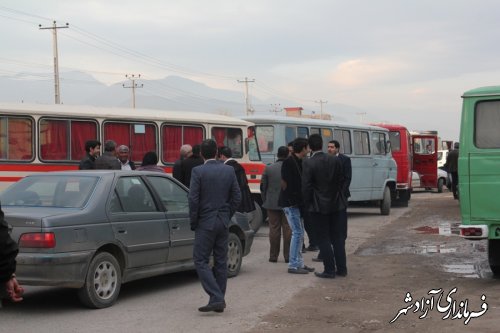 اعزام کاروانهای مردمی شهرستان آزادشهر به ورزشگاه آزادی برای استقبال از رئیس جمهور