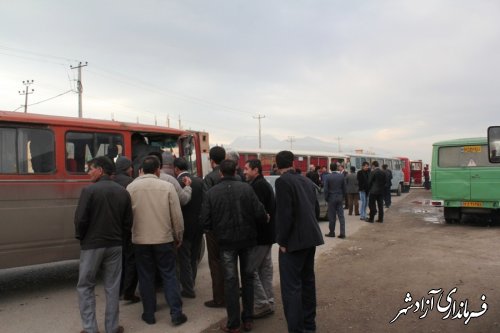 اعزام کاروانهای مردمی شهرستان آزادشهر به ورزشگاه آزادی برای استقبال از رئیس جمهور