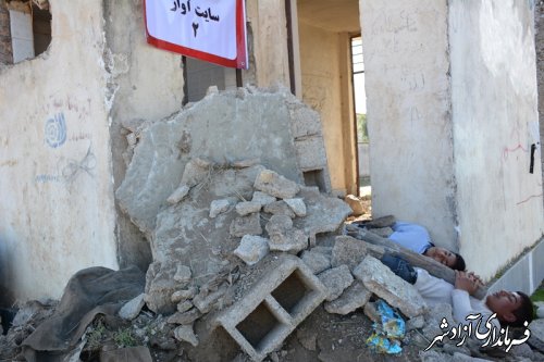 سنجش توان امدادی ادارات و سازمانها در مانور زلزله آزادشهر