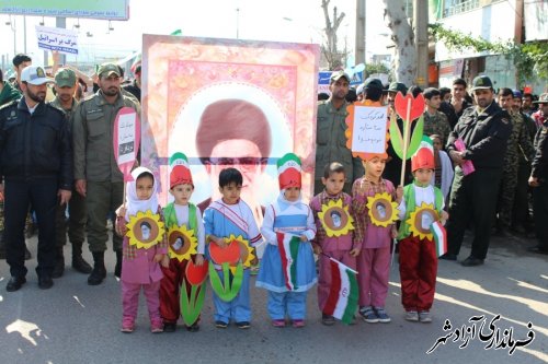 همزمان با سراسر کشور ؛ راهپیمایی 22 بهمن در شهرستان آزادشهر برگزار گردید