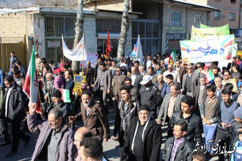 همزمان با سراسر کشور ؛ راهپیمایی 22 بهمن در شهرستان آزادشهر برگزار گردید