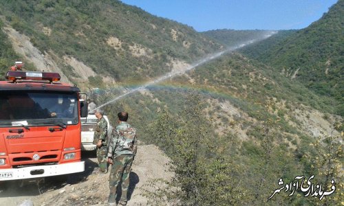 مهار آتش سوزی جنگل های چشمه ساران شهرستان آزادشهر