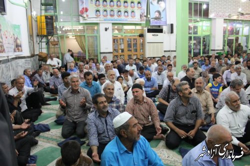 با حضور خدام امام رضا(ع) در شهرستان آزادشهر،فضای معنوی و عطرآگین حرم در شهر پیچید