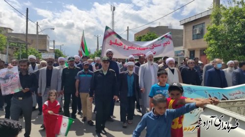 درپی حضور با شکوه مردم شهرستان آزادشهر در راهپیمایی روز قدس