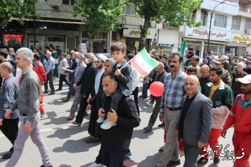 درپی حضور با شکوه مردم شهرستان آزادشهر در راهپیمایی روز قدس