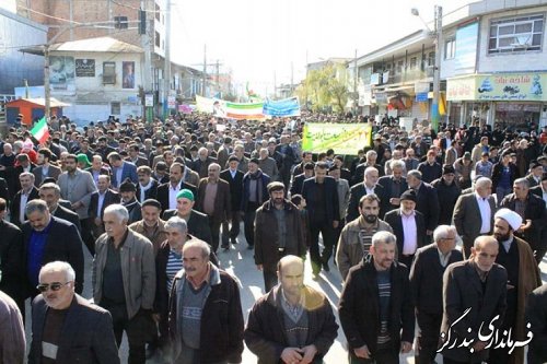 راهپیمایی 22 بهمن در بندرگز ، با حضور گسترده مردم برگزار شد