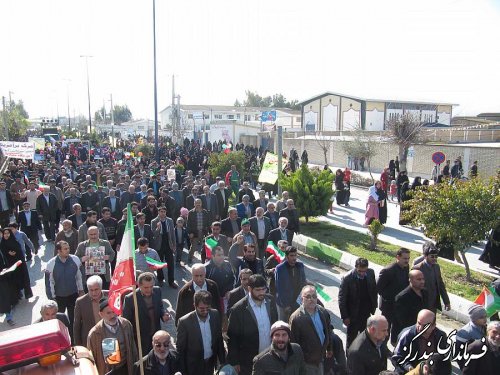 راهپیمایی 22 بهمن در بندرگز ، با حضور گسترده مردم برگزار شد