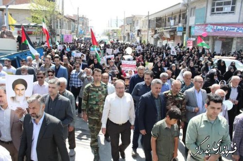 حضور باشکوه مردم شهرستان بندرگز در راهپیمایی روز قدس