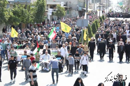 حضور باشکوه مردم شهرستان بندرگز در راهپیمایی روز قدس