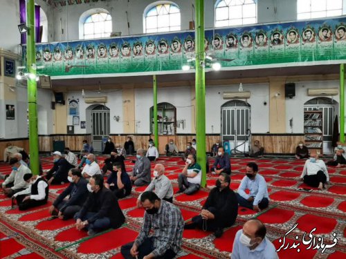 حضور معاون سیاسی فرماندار بندرگز و بخشدار نوکنده در آیین عبادی سیاسی نمازجمعه