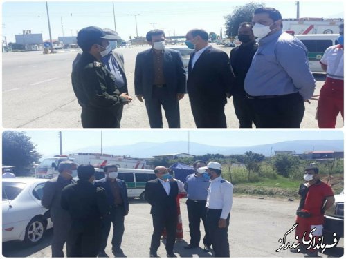 بازدید استاندار گلستان از مبادی ورودی استان در پلیس راه نوکنده