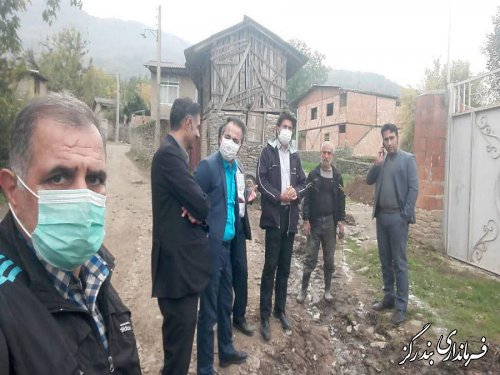 بازدید بخشدار نوکنده از طرح عمرانی بنفش تپه