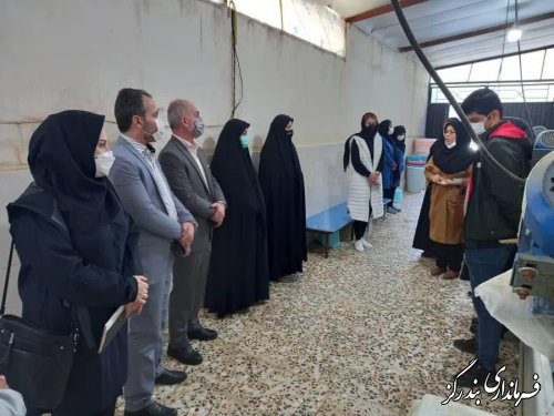 بازدید فرماندار بندرگز از کارگاه تولیدی سبزی و میوه خشک کنی روستای لیوان شرقی