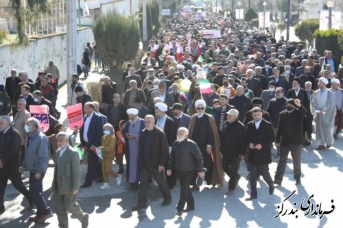 راهپيمايی ۲۲ بهمن با شكوه فراوان در بندرگز برگزار شد