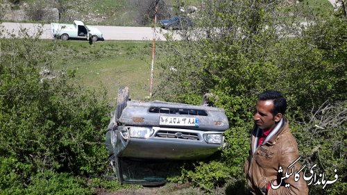 سقوط آزاد پراید در جاده روستایی