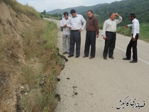 بازدید میدانی فرماندار از راه روستای منجلو