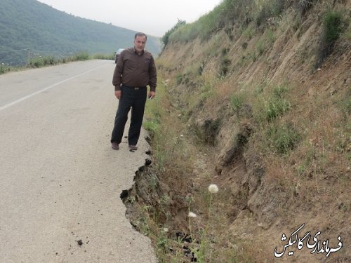 بازدید میدانی فرماندار از راه روستای منجلو
